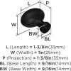Amerock | Cabinet Knob | Polished Chrome | 1-3/8 inch (35 mm) Length | Vaile | 1 Pack | Drawer Knob | Cabinet Hardware(Matte Black)