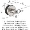 Amerock | Cabinet Knob | Polished Nickel/Stainless Steel | 2-5/8 inch (67 mm) Length | Esquire | 1 Pack | Drawer Knob | Cabinet Hardware(Polished Nickel/Black Bronze)
