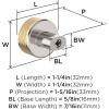 Amerock | Cabinet Knob | Polished Nickel/Stainless Steel | 2-5/8 inch (67 mm) Length | Esquire | 1 Pack | Drawer Knob | Cabinet Hardware(Polished Nickel/Champagne Bronze)