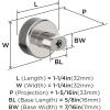 Amerock | Cabinet Knob | Polished Nickel/Stainless Steel | 2-5/8 inch (67 mm) Length | Esquire | 1 Pack | Drawer Knob | Cabinet Hardware(Polished Nickel/Gunmetal)