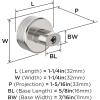 Amerock | Cabinet Knob | Polished Nickel/Stainless Steel | 2-5/8 inch (67 mm) Length | Esquire | 1 Pack | Drawer Knob | Cabinet Hardware(Polished Nickel/Stainless Steel)