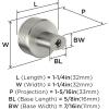 Amerock | Cabinet Knob | Polished Nickel/Stainless Steel | 2-5/8 inch (67 mm) Length | Esquire | 1 Pack | Drawer Knob | Cabinet Hardware(Satin Nickel)