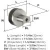 Amerock | Cabinet Knob | Polished Nickel/Stainless Steel | 2-5/8 inch (67 mm) Length | Esquire | 1 Pack | Drawer Knob | Cabinet Hardware(Satin Nickel/Oil-Rubbed Bronze)