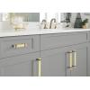 Amerock | Cabinet Pull | Brushed Matte Black/Satin Nickel | 5-1/16 inch (128 mm) Center to Center | Overton | 1 Pack | Drawer Pull | Drawer Handle | Cabinet Hardware(Brushed Gold/Black Chrome)