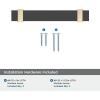Amerock | Cabinet Pull | Brushed Matte Black/Satin Nickel | 5-1/16 inch (128 mm) Center to Center | Overton | 1 Pack | Drawer Pull | Drawer Handle | Cabinet Hardware(Brushed Matte Black/Golden Champagne)