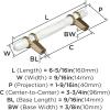 Amerock | Cabinet Pull | Marble White/Golden Champagne | 5-1/16 inch (128 mm) Center to Center | Carrione | 1 Pack | Drawer Pull | Drawer Handle | Cabinet Hardware | Zinc(Marble White/Golden Champagne)