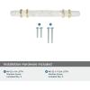Amerock | Cabinet Pull | Marble White/Golden Champagne | 5-1/16 inch (128 mm) Center to Center | Carrione | 1 Pack | Drawer Pull | Drawer Handle | Cabinet Hardware | Zinc(Marble White/Champagne Bronze)