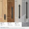 Amerock | Cabinet Pull | Matte Black | 6-5/16 inch (160 mm) Center to Center | Remington | 1 Pack | Drawer Pull | Drawer Handle | Cabinet Hardware