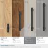 Amerock | Cabinet Pull | Matte Black | 7-9/16 inch (192 mm) Center to Center | Remington | 1 Pack | Drawer Pull | Drawer Handle | Cabinet Hardware(Matte Black)