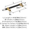 Amerock | Cabinet Pull | Matte Black/Champagne Bronze | 3-3/4 inch (96 mm) Center-to-Center | Mergence | 1 Pack | Drawer Pull | Cabinet Handle | Cabinet Hardware(Matte Black/Champagne Bronze)