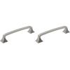 Amerock | Cabinet Pull | Polished Chrome | 3-3/4 inch (96 mm) Center-to-Center | Ville | 1 Pack | Drawer Pull | Cabinet Handle | Cabinet Hardware(Satin Nickel)