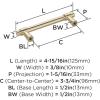 Amerock | Cabinet Pull | Polished Chrome | 5-1/16 inch (128 mm) Center-to-Center | Destine | 1 Pack | Drawer Pull | Cabinet Handle | Cabinet Hardware(Golden Champagne)