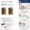 Amerock | Double Demountable Cabinet Hinge | 3/8 inch (10 mm) Inset Hinge | Satin Nickel | 2 Pack | Self-Closing Hinge | Cabinet Door Hinge(Champagne Bronze)