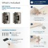 Amerock | Double Demountable Cabinet Hinge | 3/8 inch (10 mm) Inset Hinge | Satin Nickel | 2 Pack | Self-Closing Hinge | Cabinet Door Hinge(Nickel)