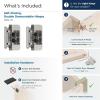 Amerock | Double Demountable Cabinet Hinge | 3/8 inch (10 mm) Inset Hinge | Satin Nickel | 2 Pack | Self-Closing Hinge | Cabinet Door Hinge(Polished Chrome)