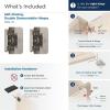 Amerock | Double Demountable Cabinet Hinge | 3/8 inch (10 mm) Inset Hinge | Satin Nickel | 2 Pack | Self-Closing Hinge | Cabinet Door Hinge(Sterling Nickel)