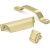 Amerock | Kitchen Cabinet Cup Pull | Matte Gold | 3-3/4 in (96 mm) Center-to-Center | Jolene | 1 Pack | Furniture Hardware | Cabinet Handle | Bathroom Drawer Pull(1 Count (Pack of 1))