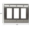 Amerock | Wall Plate | Satin Nickel | 3 Rocker Switch Plate Cover | Candler | 1 Pack | Decora Wall Plate | Light Switch Cover