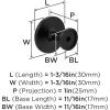 Amerock 10BX37025MB | Matte Black Cabinet Knob | 1-3/16 inch (30mm) Diameter | 10 Pack | Loop | Furniture Hardware(Matte Black)
