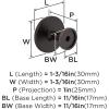 Amerock 10BX37025MB | Matte Black Cabinet Knob | 1-3/16 inch (30mm) Diameter | 10 Pack | Loop | Furniture Hardware(Oil Rubbed Bronze)