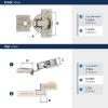 Amerock 2 Pack 1-1/4 inch Overlay Soft-Closing Compact Concealed Hinge for Face Frame Cabinet, 105-degree Opening Angle with 3-Way adjustability(1/2 Inch Overlay)