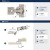 Amerock 2 Pack 1-1/4 inch Overlay Soft-Closing Compact Concealed Hinge for Face Frame Cabinet, 105-degree Opening Angle with 3-Way adjustability(3/4 Inch Overlay)