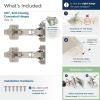 Amerock 2 Pack Full Overlay 165 Degree Lazy Susan Bi-Fold Door Self-Closing Concealed Hinge for Frameless Cabinet(165 Degree Frameless)