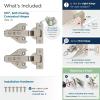 Amerock 2 Pack Full Overlay Self-Closing Euro Concealed Hinge for Frameless Cabinet, 105-degree Opening Angle with 3-Way adjustability(1/2 Inch Overlay Face Frame)