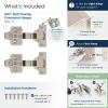 Amerock 2 Pack Full Overlay Self-Closing Euro Concealed Hinge for Frameless Cabinet, 105-degree Opening Angle with 3-Way adjustability(Full Inset Frameless)