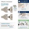 Amerock 2 Pack Full Overlay Self-Closing Euro Concealed Hinge for Frameless Cabinet, 105-degree Opening Angle with 3-Way adjustability(Full Overlay Face Frame)