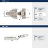 Amerock 2 Pack Full Overlay Self-Closing Euro Concealed Hinge for Frameless Cabinet, 105-degree Opening Angle with 3-Way adjustability(Full Overlay Face Frame)