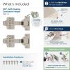 Amerock 2 Pack Full Overlay Self-Closing Euro Concealed Hinge for Frameless Cabinet, 105-degree Opening Angle with 3-Way adjustability(Full Overlay Frameless)