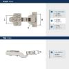 Amerock 2 Pack Full Overlay Self-Closing Euro Concealed Hinge for Frameless Cabinet, 105-degree Opening Angle with 3-Way adjustability(Half Overlay Frameless)