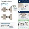 Amerock 2 Pack Full Overlay Self-Closing Euro Concealed Hinge for Frameless Cabinet, 105-degree Opening Angle with 3-Way adjustability(Half Overlay Frameless)