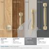 Amerock BP36890FB Stature Cabinet Pull, 8-13/16 in (224 mm) Center-to-Center, Matte Black(Golden Champagne)