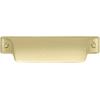 Amerock BP452364MB | Kitchen Cabinet Cup Pull | Matte Black | 2-1/2 in (64 mm) Center-to-Center | Jolene | 1 Pack | Furniture Hardware | Cabinet Handle | Bathroom Drawer Pull(Matte Gold)