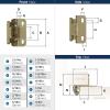 Amerock BPR7540BB Cabinet Hinge 1/2 in (13 mm) Overlay Self Closing Full Wrap Burnished Brass Kitchen Cabinet Door Hinge 1 Pair/2 Pack Functional Hardware(Golden Champagne)