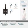 Amerock H37005G10 | Aliso Double Prong Decorative Wall Hook | Satin Nickel Hook for Coats, Hats, Backpacks, Bags | Hooks for Bathroom, Bedroom, Closet, Entryway, Laundry Room, Office(Oil Rubbed Bronze)