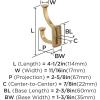 Amerock H37007BBZ | Alder Double Prong Decorative Wall Hook | Golden Champagne Hook for Coats, Hats, Backpacks, Bags | Hooks for Bathroom, Bedroom, Closet, Entryway, Laundry Room, Office(Champagne Bronze)