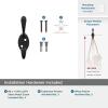 Amerock H55451CZ | Noble Double Prong Decorative Wall Hook | Champagne Bronze Hook for Coats, Hats, Backpacks, Bags | Hooks for Bathroom, Bedroom, Closet, Entryway, Laundry Room, Office(Matte Black)