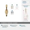 Amerock H55451CZ | Noble Double Prong Decorative Wall Hook | Champagne Bronze Hook for Coats, Hats, Backpacks, Bags | Hooks for Bathroom, Bedroom, Closet, Entryway, Laundry Room, Office(Champagne Bronze)