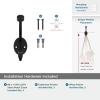 Amerock H55465CZ | Adare Double Prong Decorative Wall Hook | Champagne Bronze Hook for Coats, Hats, Backpacks, Bags | Hooks for Bathroom, Bedroom, Closet, Entryway, Laundry Room, Office(Matte Black)