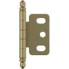 Amerock | Cabinet Hinge | 3/4 in. (19 mm) Door Thickness | Full Inset | Partial Wrap | Ball Tip | Matte Black | Kitchen Cabinet Door Hinge | Single Hinge | Functional Hardware(Golden Champagne)