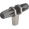 Amerock | Cabinet Knob | Black Bronze/Satin Nickel | 2-1/2 inch (64 mm) Length | London | 1 Pack | Drawer Knob | Cabinet Hardware(Black Chrome/Satin Nickel)