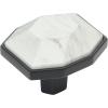 Amerock | Cabinet Knob | Marble White/Oil-Rubbed Bronze | 2-1/2 inch (64 mm) Length | Carrione | 1 Pack | Drawer Knob | Cabinet Hardware(Marble White/Black Bronze)