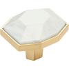 Amerock | Cabinet Knob | Marble White/Oil-Rubbed Bronze | 2-1/2 inch (64 mm) Length | Carrione | 1 Pack | Drawer Knob | Cabinet Hardware(Marble White/Champagne Bronze)