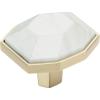 Amerock | Cabinet Knob | Marble White/Oil-Rubbed Bronze | 2-1/2 inch (64 mm) Length | Carrione | 1 Pack | Drawer Knob | Cabinet Hardware(Marble White/Golden Champagne)