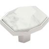 Amerock | Cabinet Knob | Marble White/Oil-Rubbed Bronze | 2-1/2 inch (64 mm) Length | Carrione | 1 Pack | Drawer Knob | Cabinet Hardware(Marble White/Polished Nickel)