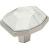 Amerock | Cabinet Knob | Marble White/Oil-Rubbed Bronze | 2-1/2 inch (64 mm) Length | Carrione | 1 Pack | Drawer Knob | Cabinet Hardware(Marble White/Satin Nickel)