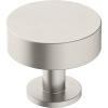 Amerock | Cabinet Knob | Matte Black | 1-1/4 inch (32 mm) Diameter | Radius | 1 Pack | Drawer Knob | Cabinet Hardware(Satin Nickel)